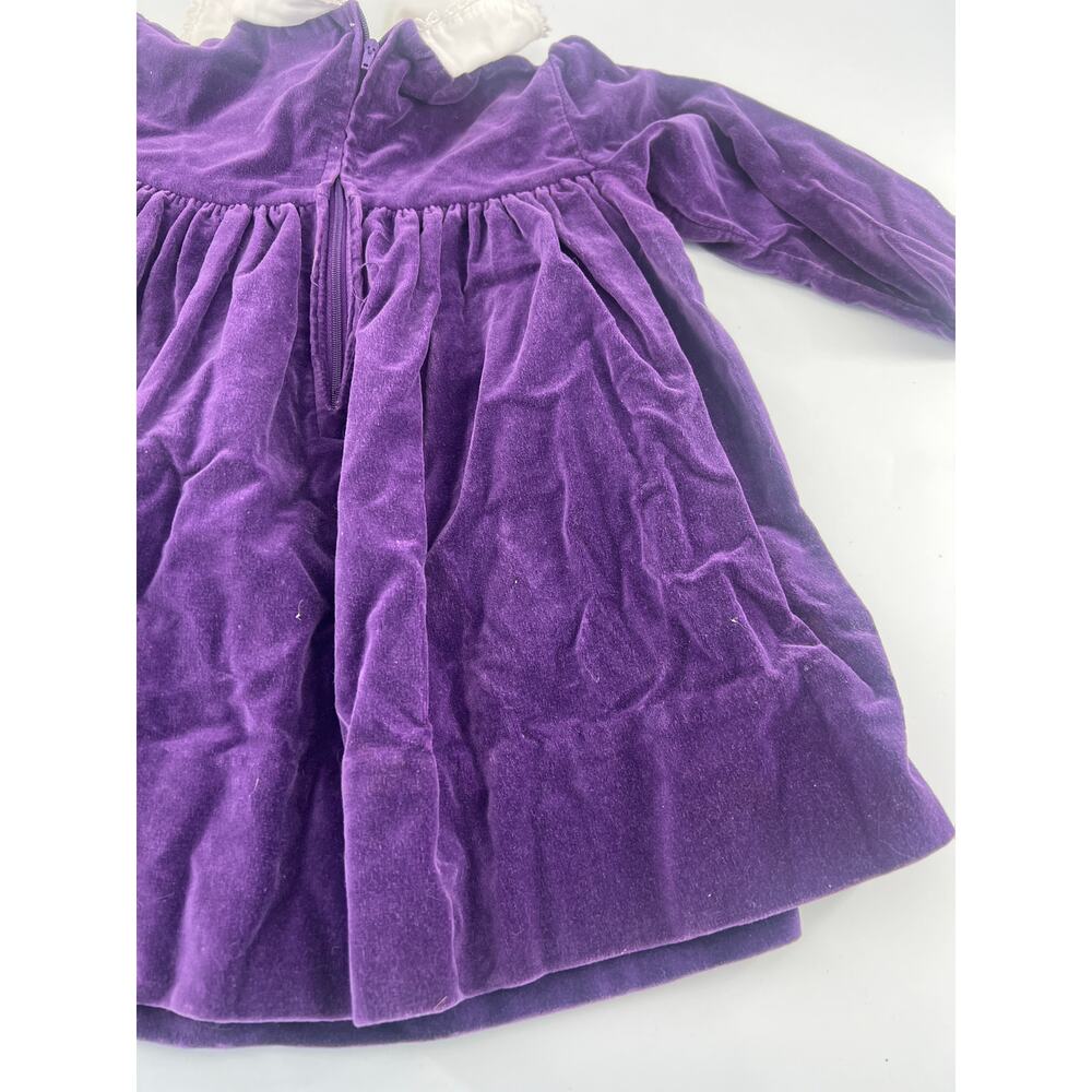 Vintage Baby Togs Girls Dress 39328 Purple Lace Floral Embroidery One Piece Baby - Picture 7 of 11
